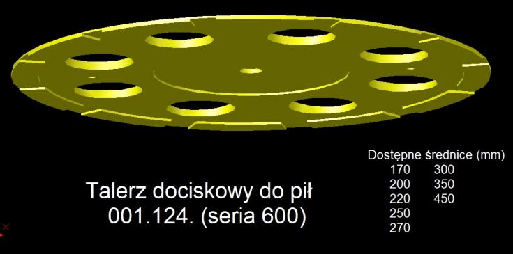 Talerze dociskowe do pił seria 600